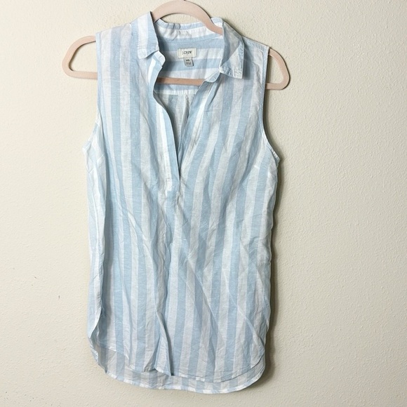 J. Crew Striped linen cotton sleeveless popover tunic top
Stripe blue white XS - Picture 10 of 10